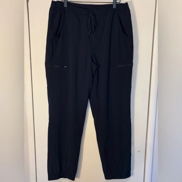 Eddie Bauer Womens Polar Fleece Lined Navy Blue Pull on Travel Pants Size 14 - Picture 2 of 9